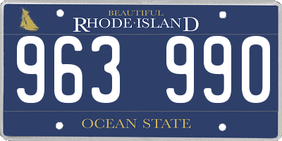 RI license plate 963990