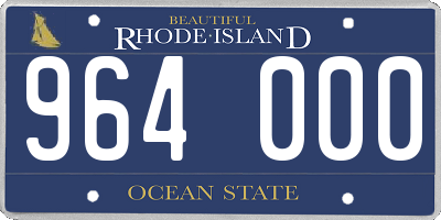 RI license plate 964000