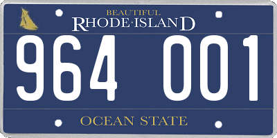 RI license plate 964001