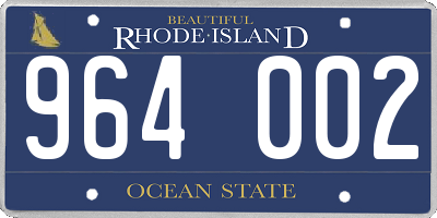 RI license plate 964002