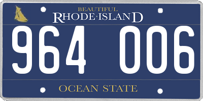 RI license plate 964006