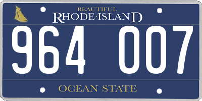 RI license plate 964007