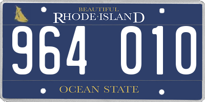 RI license plate 964010