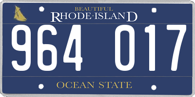 RI license plate 964017