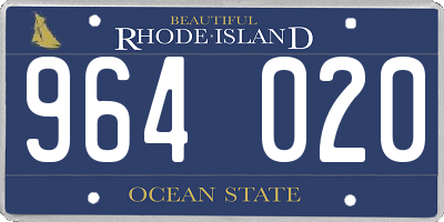 RI license plate 964020