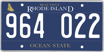 RI license plate 964022