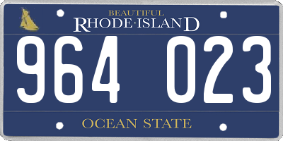 RI license plate 964023