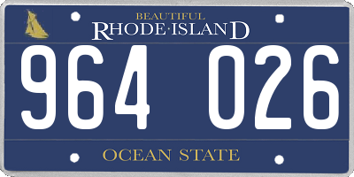 RI license plate 964026