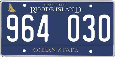 RI license plate 964030