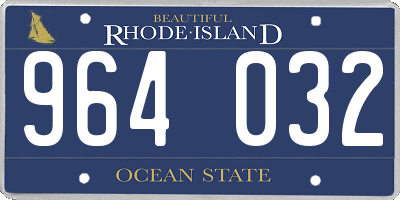 RI license plate 964032