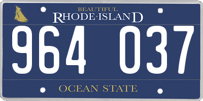 RI license plate 964037