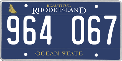 RI license plate 964067