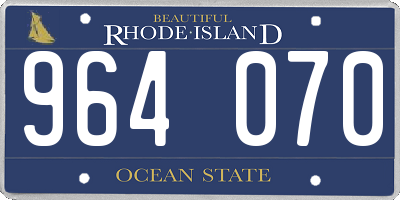 RI license plate 964070