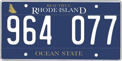 RI license plate 964077