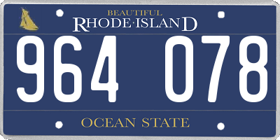 RI license plate 964078