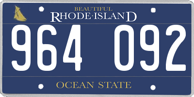RI license plate 964092