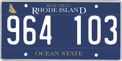 RI license plate 964103