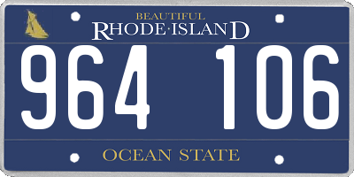 RI license plate 964106
