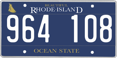 RI license plate 964108