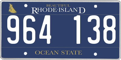 RI license plate 964138