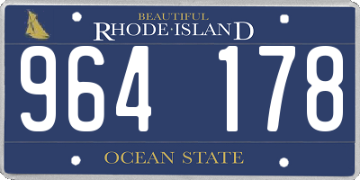 RI license plate 964178