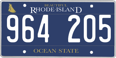 RI license plate 964205