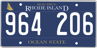 RI license plate 964206