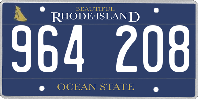 RI license plate 964208