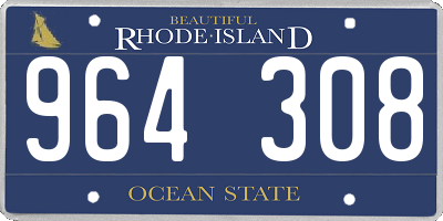 RI license plate 964308