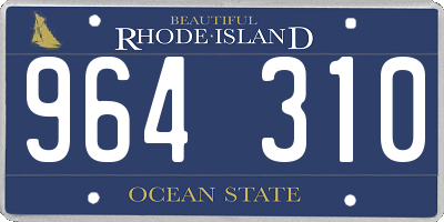 RI license plate 964310