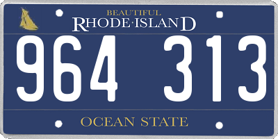 RI license plate 964313