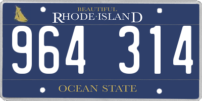 RI license plate 964314