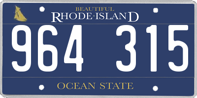 RI license plate 964315