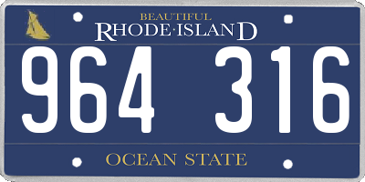 RI license plate 964316