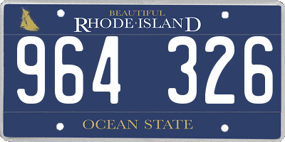 RI license plate 964326