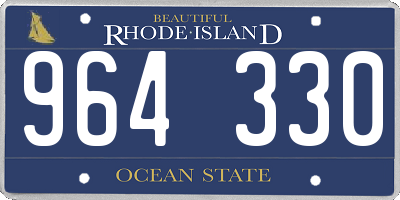 RI license plate 964330
