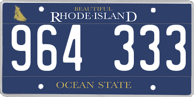 RI license plate 964333