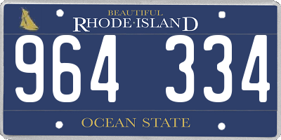 RI license plate 964334
