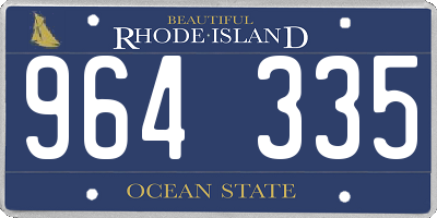 RI license plate 964335