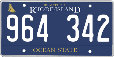 RI license plate 964342
