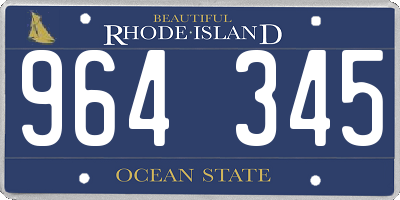 RI license plate 964345