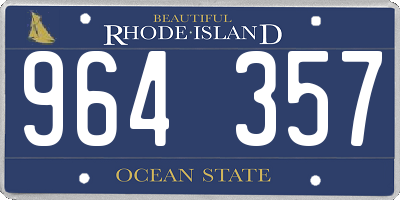 RI license plate 964357