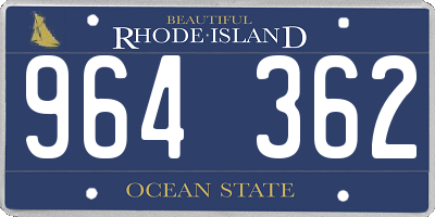 RI license plate 964362