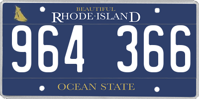 RI license plate 964366