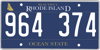 RI license plate 964374