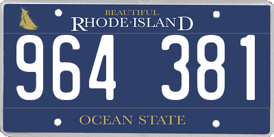 RI license plate 964381