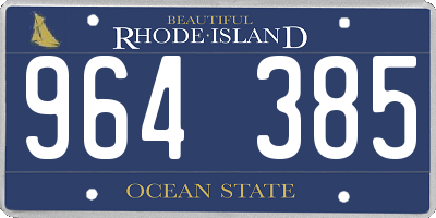 RI license plate 964385
