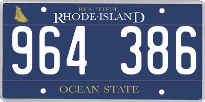 RI license plate 964386