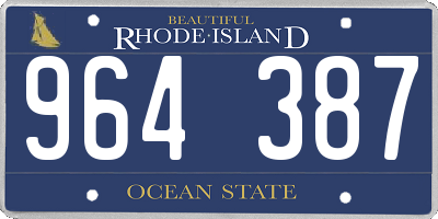 RI license plate 964387