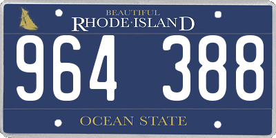 RI license plate 964388